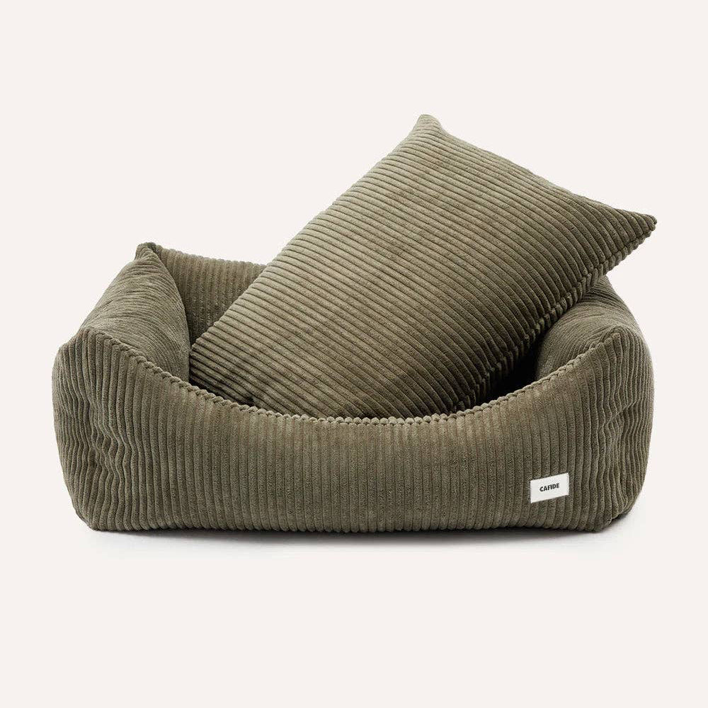 Hundebett aus grünem Cord / Snozy