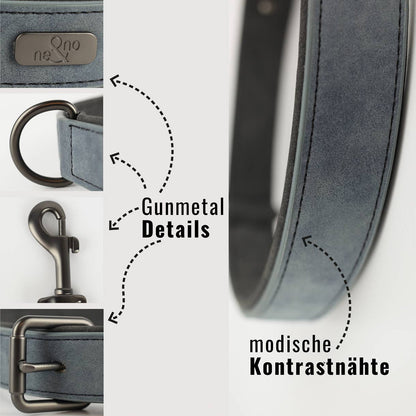 Halsband und Leinen Set – Veganes Leder - Braun