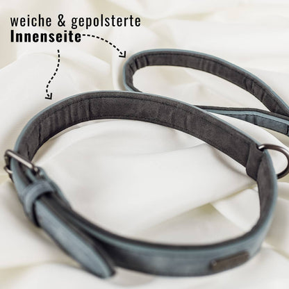 Halsband und Leinen Set – Veganes Leder - Braun