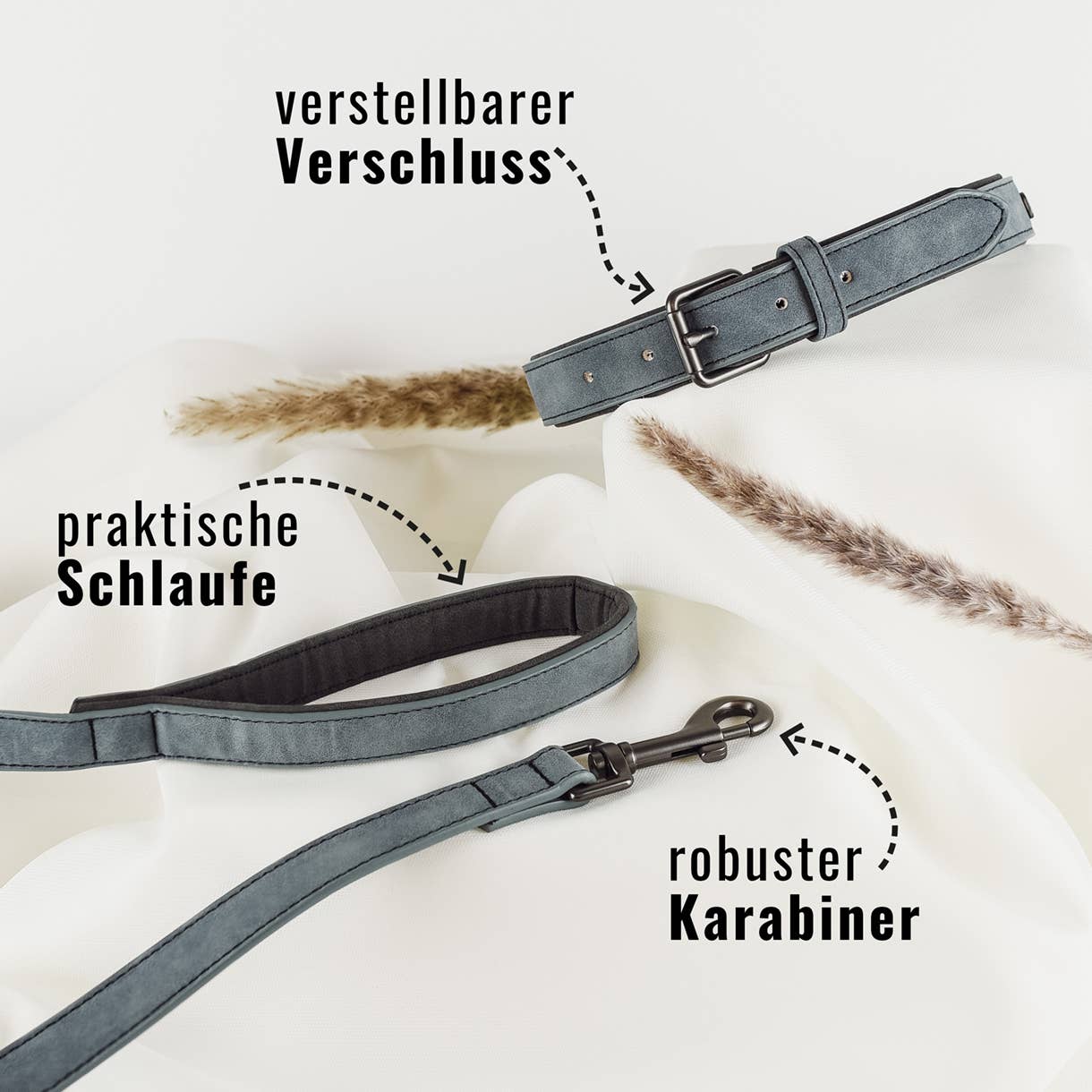 Halsband und Leinen Set – Veganes Leder - Braun