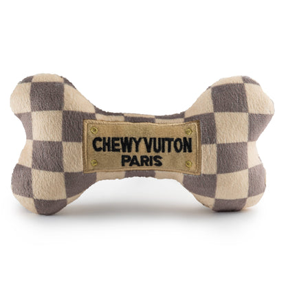 Schachbrettmuster Plüsch-Knochen mit Quietscher - Produktreihe "Chewy Vuiton"