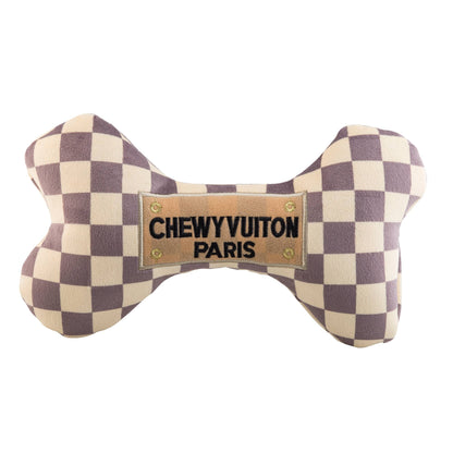 Schachbrettmuster Plüsch-Knochen mit Quietscher - Produktreihe "Chewy Vuiton"
