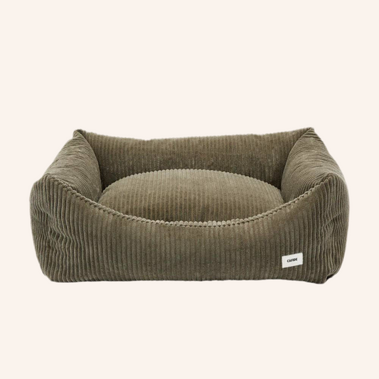 Snozy - Cord Hundebett in Olive