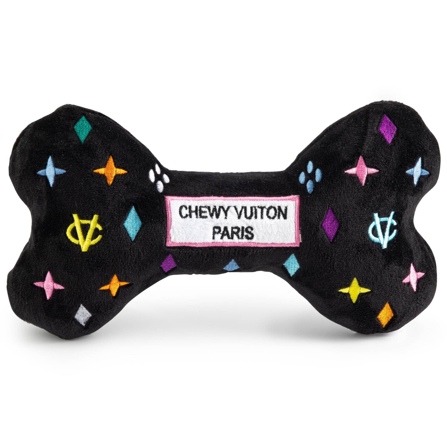 Schwarzes Plüschspielzeug mit Quietscher - Produktreihe "Chewy Vuiton"