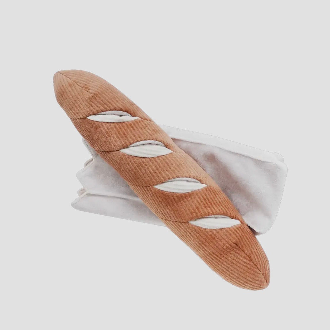 „BAGUETTE Hundespielzeug für große Hunde – braunes Spielzeug mit Knisterpapier, Squeezern und Taschen zum Verstecken von Leckerlis“