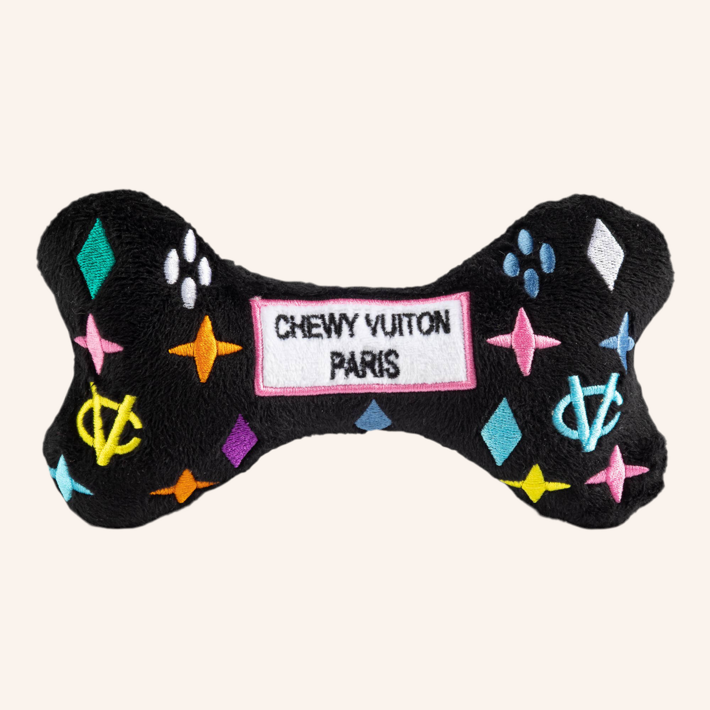 Plüsch-Knochen mit Quietscher - Produktreihe "Chewy Vuiton"