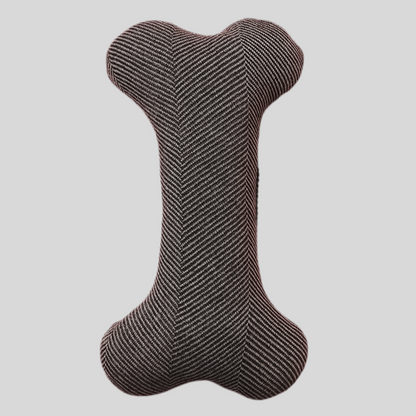 Hundespielzeug in Knochenform aus robustem Canvas in Grau oder Rosé - stilvolles, langlebiges Spielzeug für kleine und mittelgroße Hunde