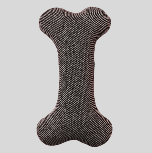Hundespielzeug in Knochenform aus robustem Canvas in Grau oder Rosé - stilvolles, langlebiges Spielzeug für kleine und mittelgroße Hunde