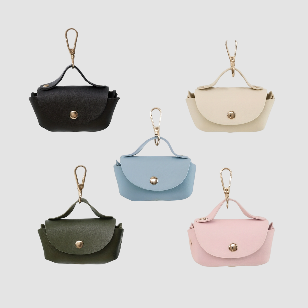 Elegante Kotbeutelspender-Tasche aus Leder - robustes, leichtes Hundezubehör in fünf Farben für stilvolle Spaziergänge